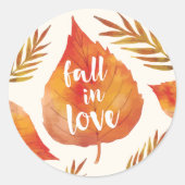 Sticker Rond Tomber dans l'amour | Feuilles d'automne (Devant)