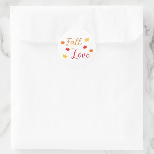 Sticker Rond Tomber dans l'amour Mariage (Sac)