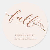 Sticker Rond Tomber dans l'amour Mariage en terre cuite (Devant)