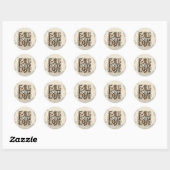 Sticker Rond TOMBER DANS L'AMOUR Rétro Automne Automne Fiançail (Feuille)