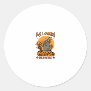 Sticker Rond Tombes Zombie Mains de Halloween Trick Or Treat