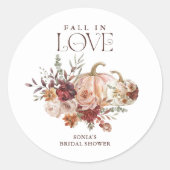Sticker Rond 'Tombez amoureux' Automne Fleurs Mariage de Pompes (Devant)