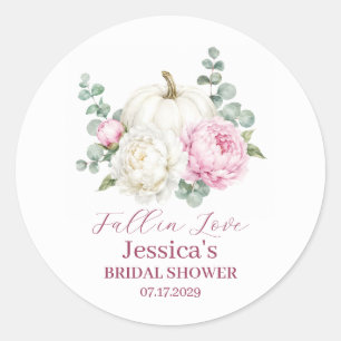 Sticker Rond Tombez amoureux Citrouille d'automne Pivoine Baby
