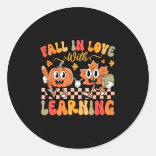 Sticker Rond Tombez amoureux de l'apprentissage Automne Profess