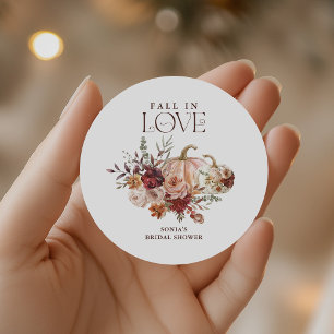 Sticker Rond 'Tombez amoureux' Fleurs d'automne Fête de mariage