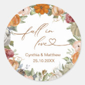 Sticker Rond Tombez amoureux Floral rustique d'automne et citro (Devant)