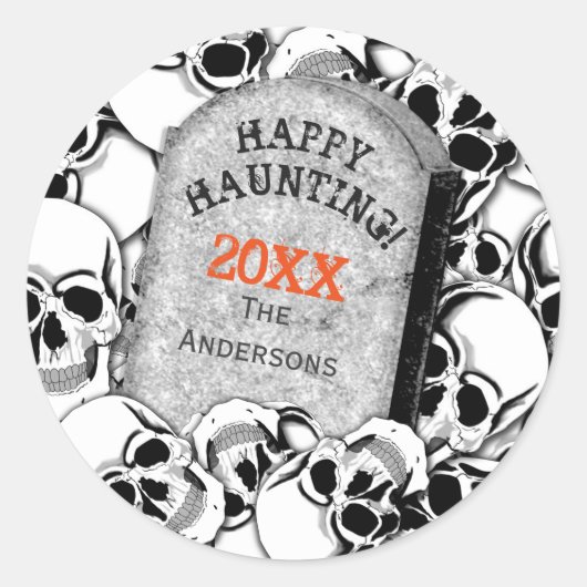 Sticker Rond Tombstone et Skulls ID216 (Devant)