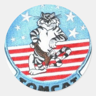 STICKER ROND TOMCAT F-14 -- LE PLUS FIN QUI A JAMAIS VOLÉ