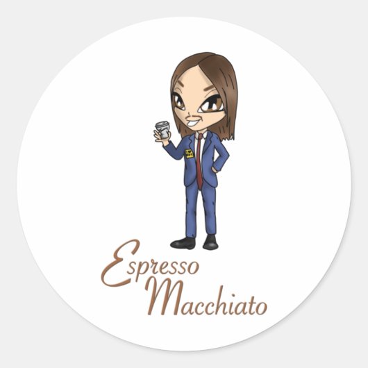 Sticker Rond Tommy Cash Espresso Macchiato Eurovision 2025 Esto (Devant)