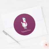Sticker Rond Tommy le Llama (Enveloppe)
