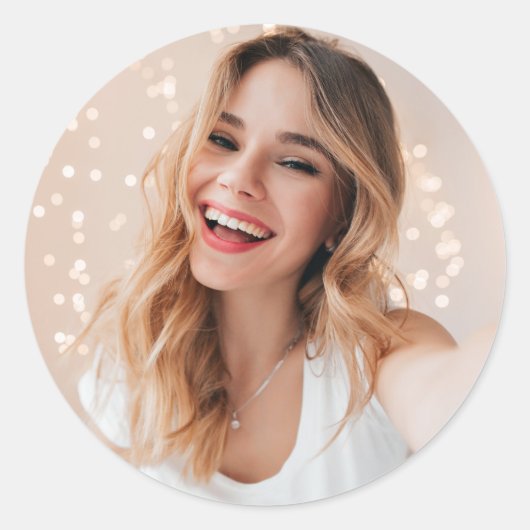 Sticker Rond Ton visage pour un anniversaire (Devant)