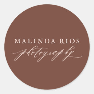 Sticker Rond Tone Terre Vintage Blush Brown Rustic Photographie