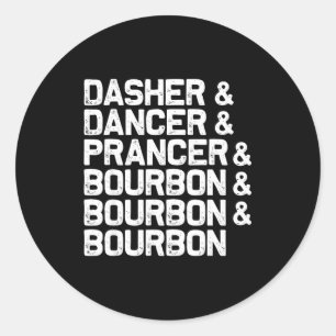 Sticker Rond Toner Danseur Prancer Bourbon Drôle Noël Sant