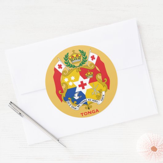 Sticker rond Tonga Crest (Enveloppe)
