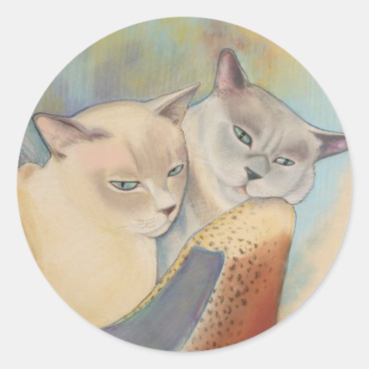 Sticker Rond Tonkinese Precious & Romeo (Devant)