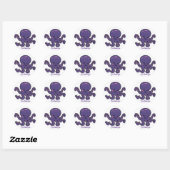 Sticker Rond Tonnerre-Cove mignonne pourpre (Feuille)