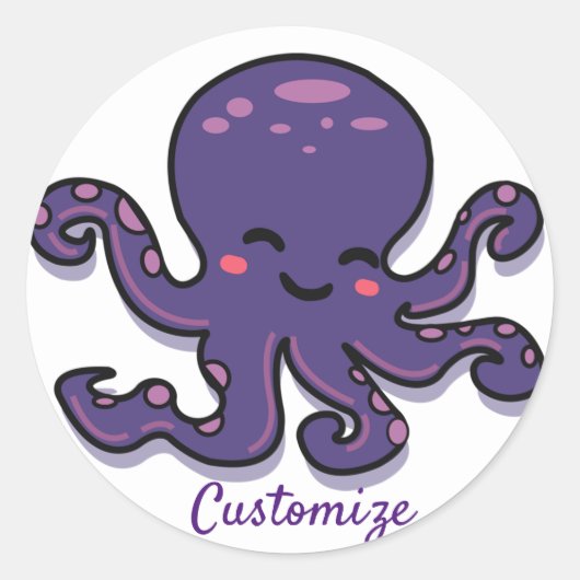 Sticker Rond Tonnerre-Cove mignonne pourpre (Devant)