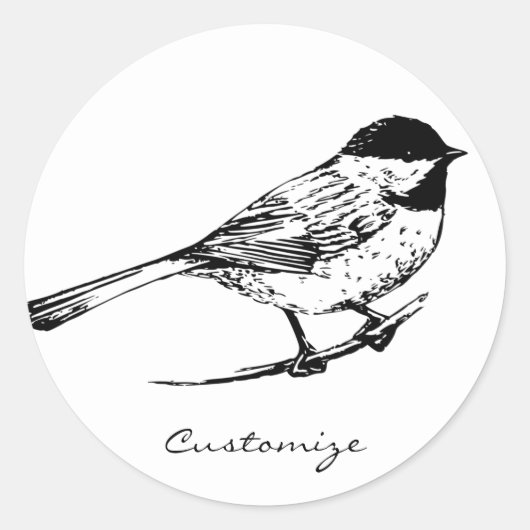 Sticker Rond Tonnerre de chickadee à calotte noire (Devant)