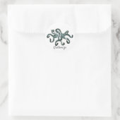 Sticker Rond Tonnerre octopus bleu (Sac)