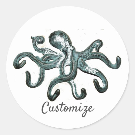 Sticker Rond Tonnerre octopus bleu (Devant)