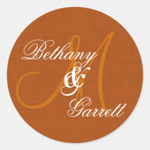 Sticker Rond TONNES DE TERRE Mariage Monogramme Mariée et salle