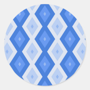 Sticker Rond Tons de motif de diamant bleu