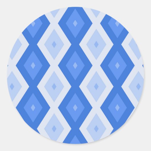 Sticker Rond Tons de motif de diamant bleu (Devant)