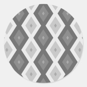 Sticker Rond Tons de motif de diamant gris