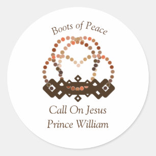 Sticker Rond Tons d'un prince garçon Pleine armure de Dieu