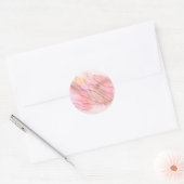 Sticker Rond Tons roses dans les nuages d'encre avec or (Enveloppe)