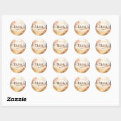 Sticker Rond Tons terreux fleur rustique Automne Mariage Merci (Feuille)