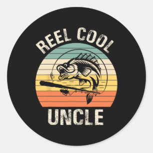 Sticker Rond Tonton super cool Hommes Pêche Cadeau drôle pour l