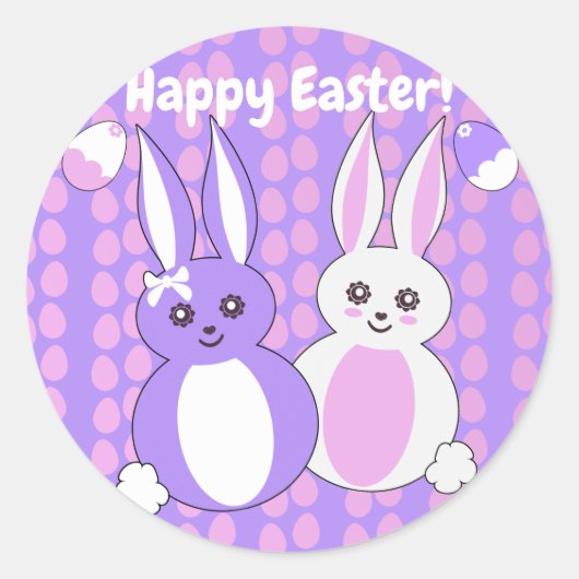Sticker Rond Toon Bunny Pâques (Devant)