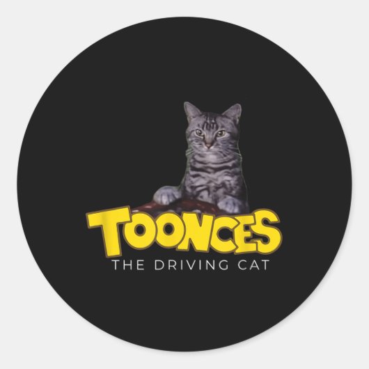 Sticker Rond Toonces Le Chat De Conduite (Devant)