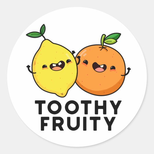 Sticker Rond Toothy Fruity Funny Fruit Pun (Devant)