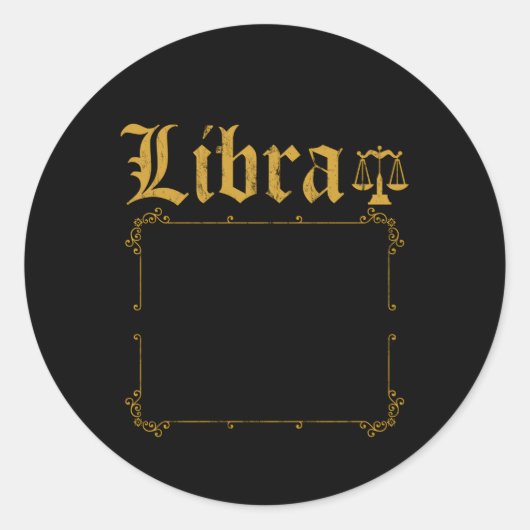 Sticker Rond Top 10 Règles Libra Horoscope (Devant)