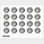 Sticker Rond Top Chien Cute Scruffy Puppy (Feuille)