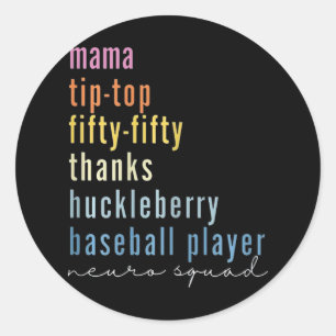 Sticker Rond Top Cinquante Merci Huckleberry Baseball Pla