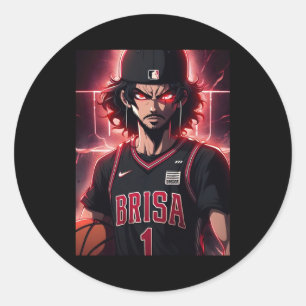 Sticker Rond Top du joueur de basket