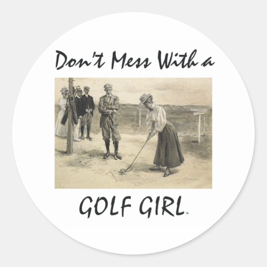 Sticker Rond TOP Golf Girl (Devant)