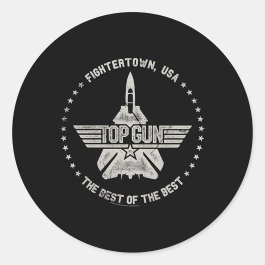 Sticker Rond Top Gun Fightertown Usa Circle (Devant)