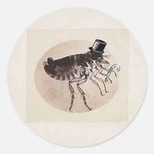 Sticker Rond Top Hat and Cane Flea (Devant)
