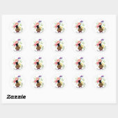 Sticker Rond Top Hat Bow Cravate Printemps Fleurs Groundhog (Feuille)