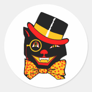 Sticker Rond Top Hat Chat