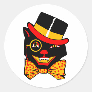 Sticker Rond Top Hat Chat