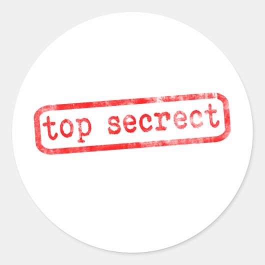 Sticker Rond Top Secret (Devant)