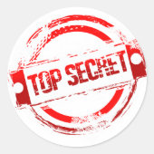 Sticker Rond Top Secret (Devant)