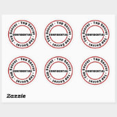 Sticker Rond Top Secret Confidentiel Rouge Blanc Noir (Feuille)