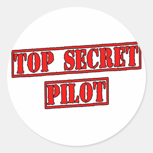 Sticker Rond Top Secret Pilot (Devant)