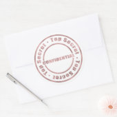 Sticker Rond Top Secret Rose Confidentiel Gold Modern Glam (Enveloppe)